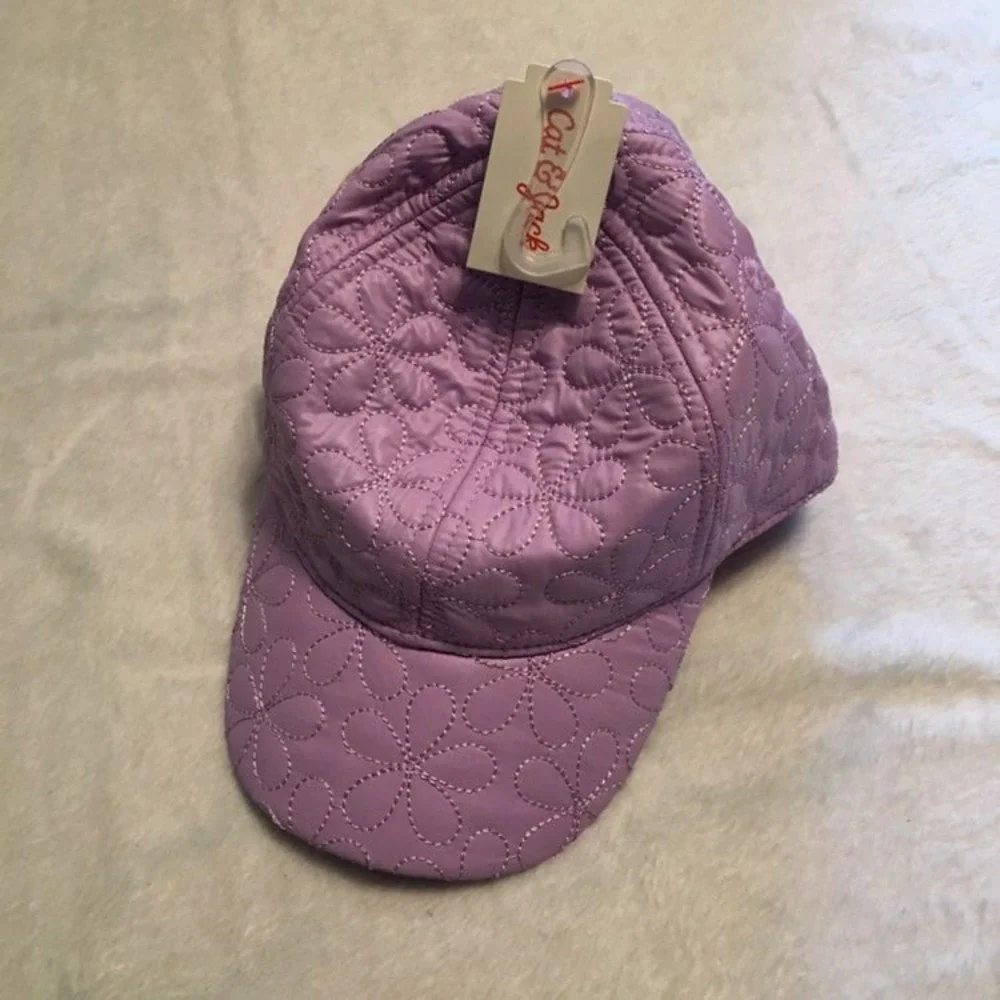 Cat & Jack‎ Baseball Cap Kids 2T-5T Purple New Quilted Floral HW54494VK